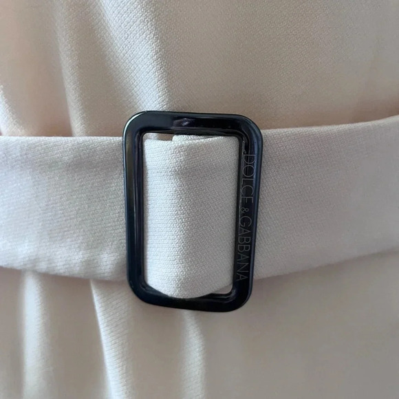 Dolce & Gabbana Virgin Wool Cream Mini Dress with belt Women Size 6 Medium IT 42 - Picture 5 of 11